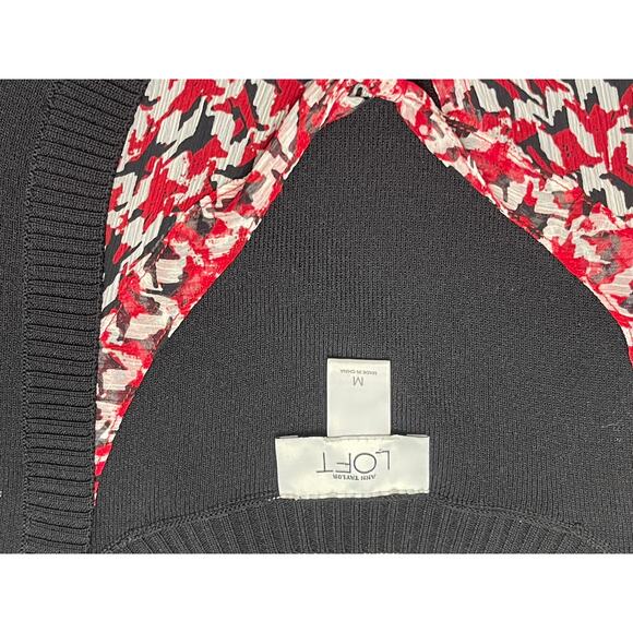 Ann Taylor Loft Red & Black sweater vest - Picture 2 of 4